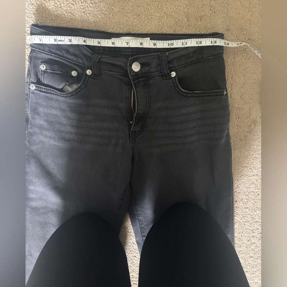 Levi's Black Wide Leg Jeans with White Floral Embroidery